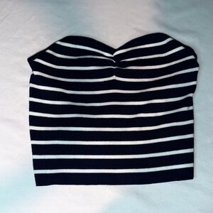 Freshman 1996 Strapless Knit Tube Top Navy White Stripe Women’s Large